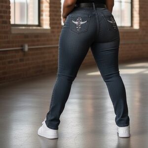 CHARCOAL BLACK/GREY JEANS